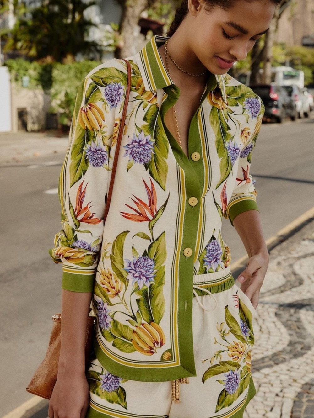 Farm Rio Floral-Print Button Front Blouse - Picture 6 of 10